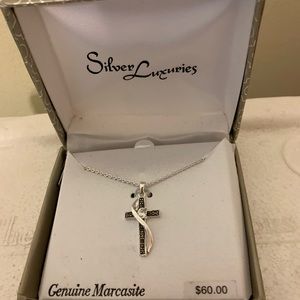 Genuine Marcasite cross necklace